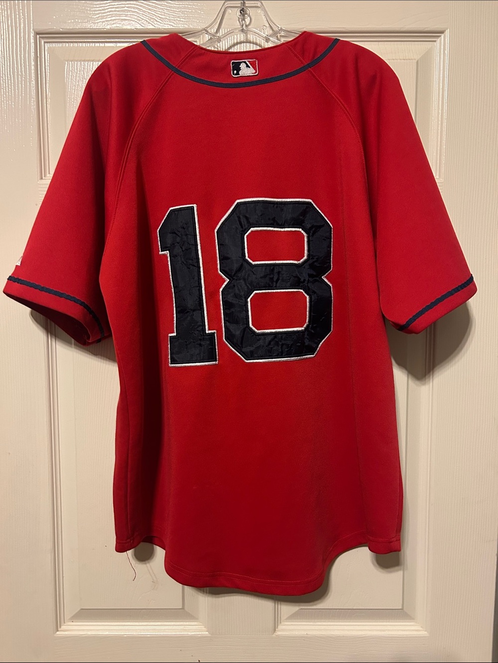 Majestic Vgt Red Boston Sox Replica Jersey with Navy Trim 18 - Picture 8 of 8